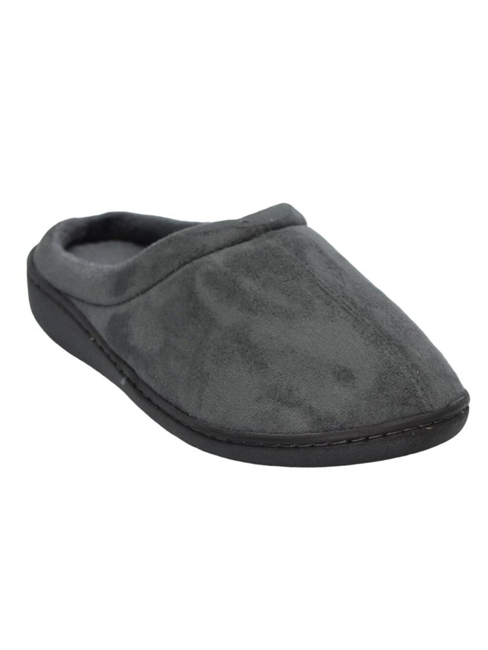 Wayland Square Scuff Slippers Womens 7 Memory Foam Gray Faux Suede